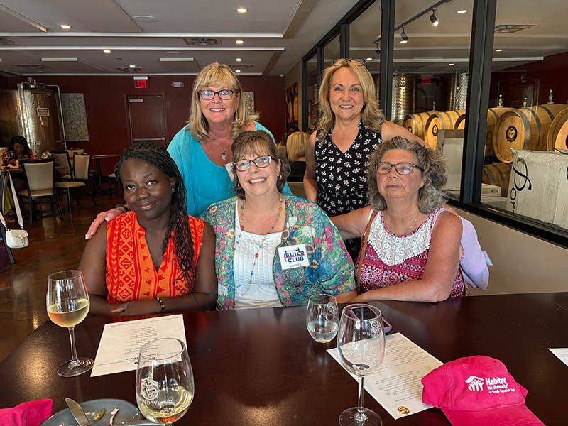 Socializing at Women Build event.
